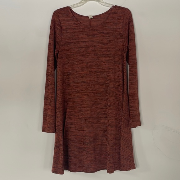Old Navy thick jersey long sleeve dress Rust/black size M - Picture 1 of 2